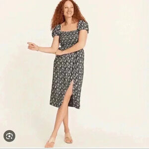 - J.Crew starburst print smocked dress